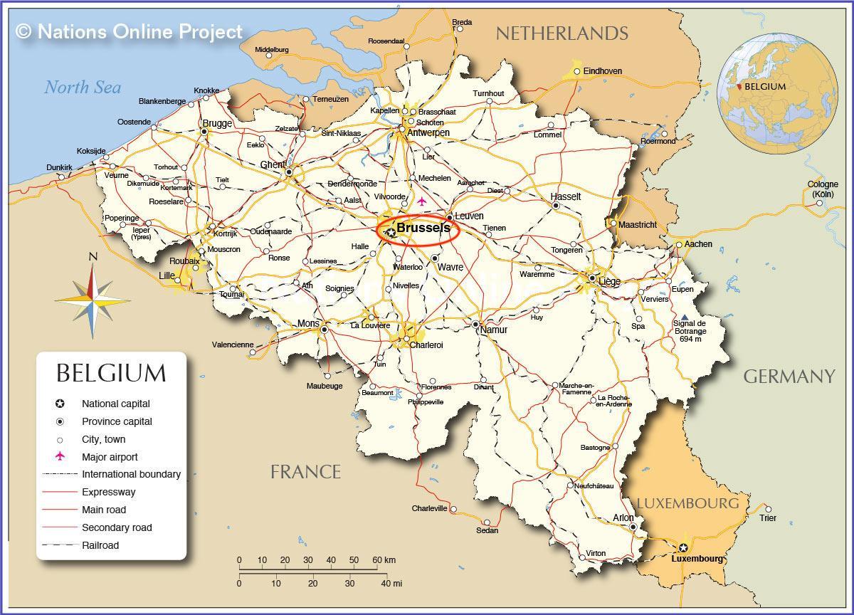 Bruksela na mapie Belgii