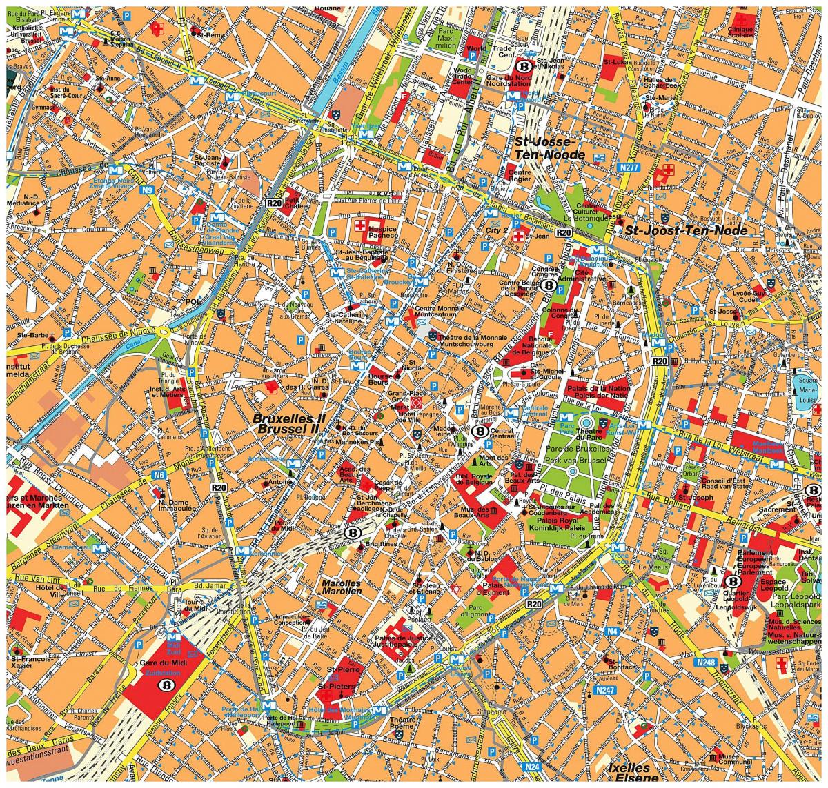 Mapa centrum Brukseli