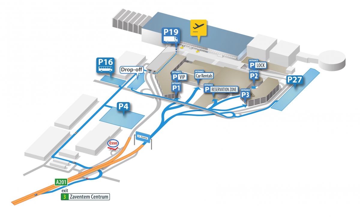 Mapa terminalu lotniska w Brukseli