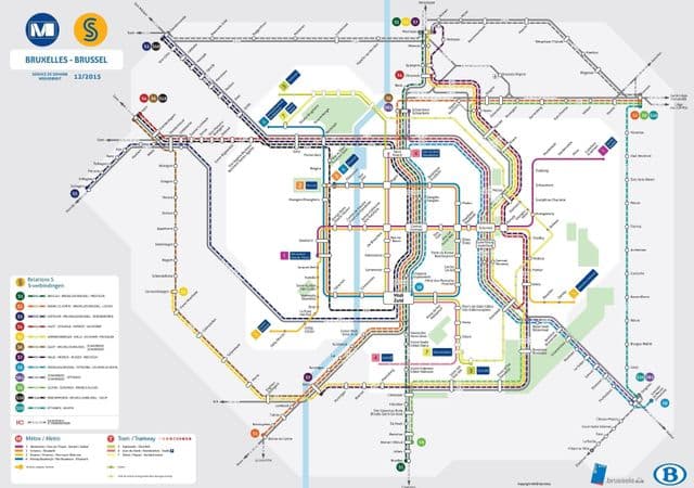 Mapa dworców kolejowych w Brukseli