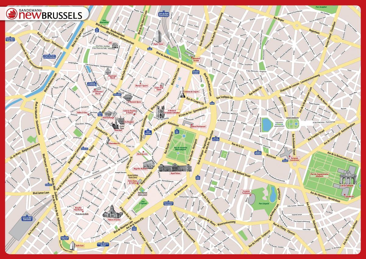 Mapa zwiedzania Brukseli